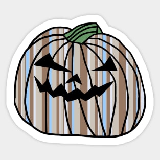 Light Blue Stone Stripes Halloween Horror Pumpkin Sticker